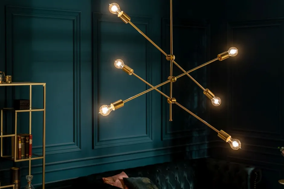 Deckenleuchten|Bürolampen*Invicta Interior Retro Deckenleuchte verstellbar Metall E27 in Gold