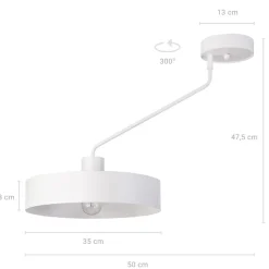 Deckenleuchten|Wohnzimmerlampen*Sigma Retro Deckenleuchte Weiß Metall E27 Ø35 cm auffällig