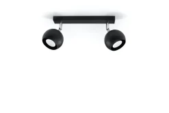 Deckenleuchten|Flurlampen*Sollux Retro Deckenstrahler Schwarz 2x GU10 B:30cm