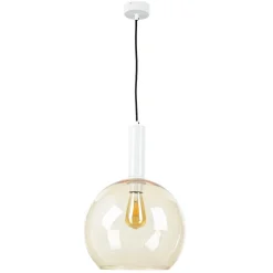 Hängelampen|Esszimmer Lampen*Jupiter Retro Hängelampe in Bernstein LYSITOS Esstisch E27