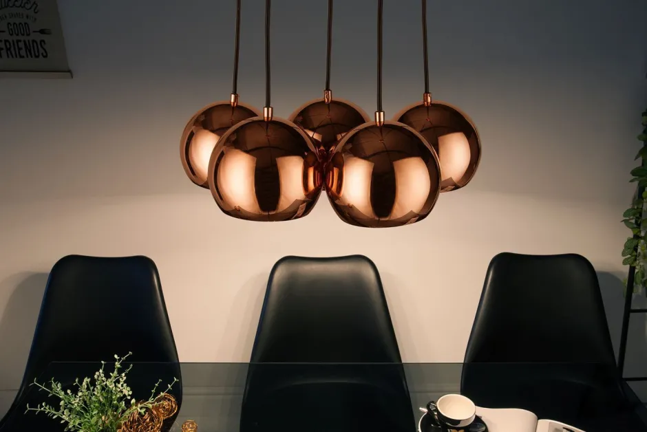 Hängelampen|Esszimmer Lampen*Invicta Interior Retro Hängelampe MIRRI Roségold 5-flammig Esstisch
