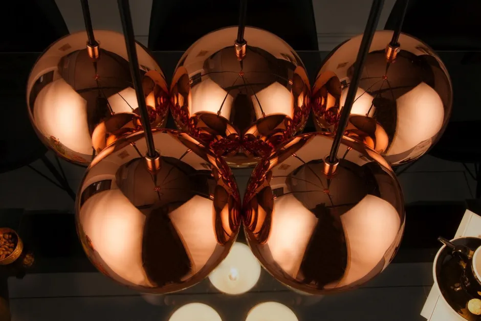 Hängelampen|Esszimmer Lampen*Invicta Interior Retro Hängelampe MIRRI Roségold 5-flammig Esstisch