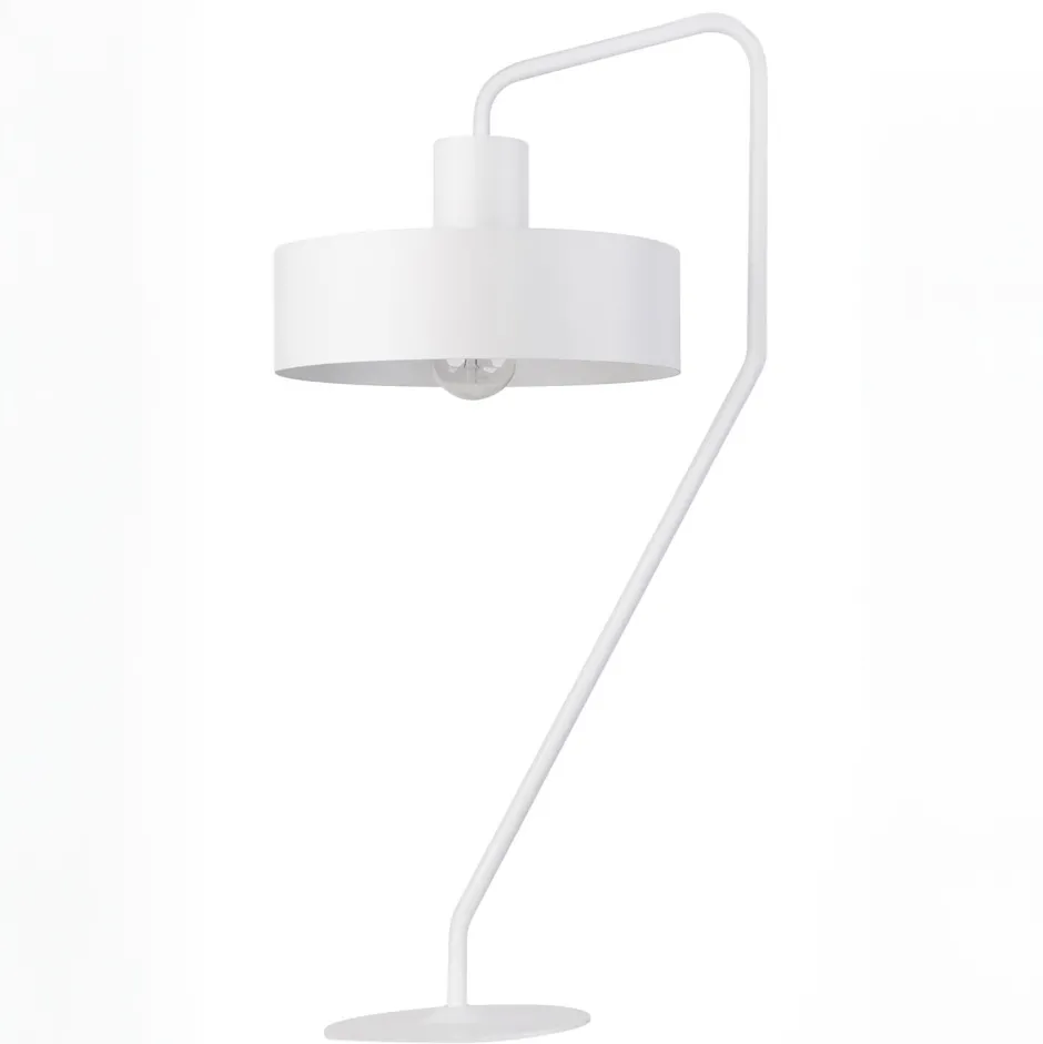 Tischlampen|Schlafzimmer Lampen*Sigma Retro Nachttischlampe Weiß Metall Lesen E27 61,5 cm