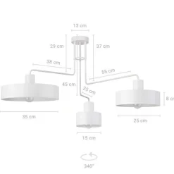 Stehlampen|Wohnzimmerlampen*Sigma Retro Stehlampe Metall Weiß 2-flammig Lesen 169 cm hoch