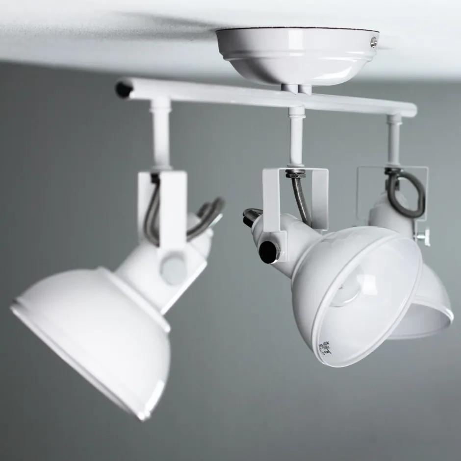 Deckenleuchten|Flurlampen*Trio Reality Retro Strahler schwenkbar Weiß 3-flmg E14 GINA