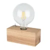 Tischlampen|Holzlampen*Spot Light Retro Tischlampe Holz USB Ladefunktion 8cm klein