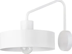 Sigma Retro Wandleuchte Weiß Metall Schirm Ø25 cm rund E27< Wandleuchten|Küchenlampen