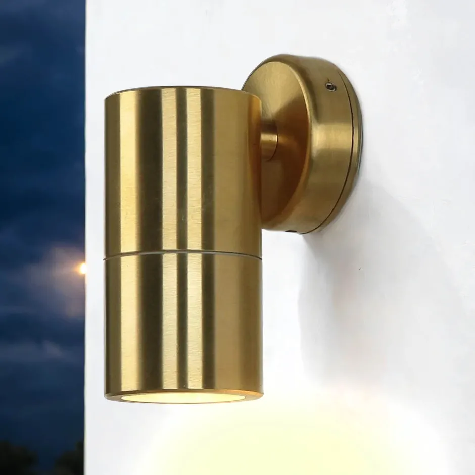 Außenwandleuchten|Moderne Lampen*Lido Rostfreie Wandleuchte Messing IP54 GU10 PHILIPOS