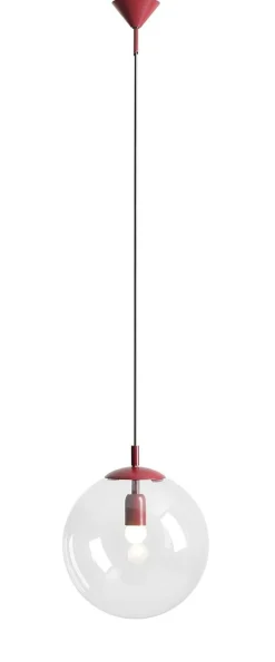 ALDEX Rote Pendelleuchte Glas Kugel rund Ø30 cm E27 dekorativ< Hängelampen|Bürolampen