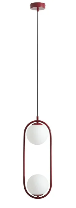 ALDEX Rote Pendelleuchte Metall Glaskugeln B:14 cm E14 2-flmg< Hängelampen|Bürolampen