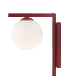 Wandleuchten|Badezimmer Lampe*ALDEX Rote Wandleuchte Glas Metall Kugel T:24 cm blendarm