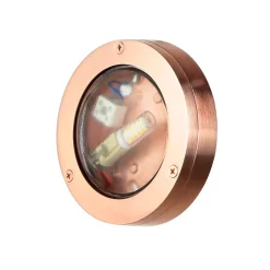 Lido Runde Außenleuchte Kupfer aus Messing G9 Ø14cm< Rustikale Lampen|Metall Lampen