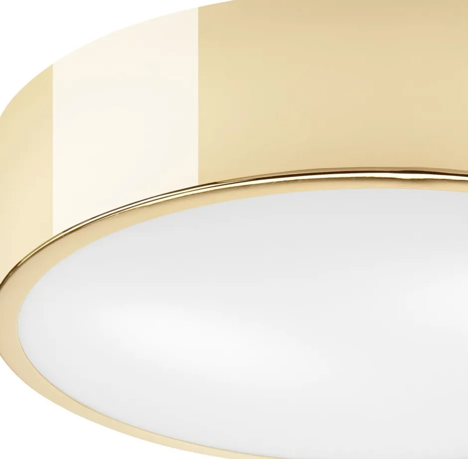 Wohnzimmerlampen|Metall Lampen*Lamkur Runde Deckenlampe Glas E27 Ø26 cm blendarm in Gold