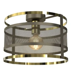 Luminex Runde Deckenlampe in Titanium Gold Ø30 cm Loft stylisch< Deckenleuchten|Badezimmer Lampe