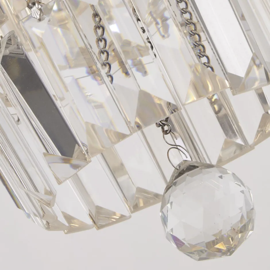 Searchlight Runde Deckenlampe IP44 Glas Metall Ø50 cm in Chrom< Metall Lampen|Glaslampen