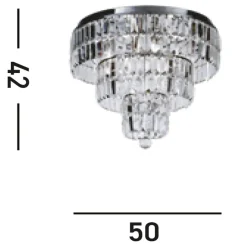 Searchlight Runde Deckenlampe IP44 Glas Metall Ø50 cm in Chrom< Metall Lampen|Glaslampen