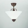 Berliner Messingleuchten Runde Deckenlampe Messing Antik Glas E27 Ø30 cm elegant< Bürolampen|Wohnzimmerlampen