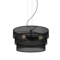 Deckenleuchten|Badezimmer Lampe*Luminex Runde Deckenlampe Metall Schwarz E27 Ø55 cm Industrial