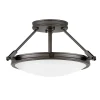 Elstead Runde Deckenlampe Metall Glas Ø 42 cm Schwarz Weiß 3x E14< Deckenleuchten|Bürolampen