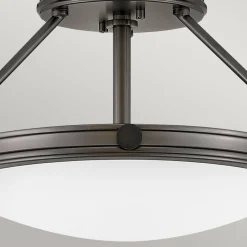 Elstead Runde Deckenlampe Metall Glas Ø 42 cm Schwarz Weiß 3x E14< Deckenleuchten|Bürolampen