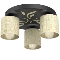 Luminex Runde Deckenlampe Rattan Metall Schwarz Ø35 cm blendarm< Deckenleuchten|Flurlampen