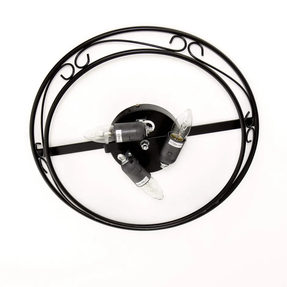 Glaslampen|Holzlampen*Easylight Runde Deckenlampe Rustikal Ø47cm Glas ATHEN