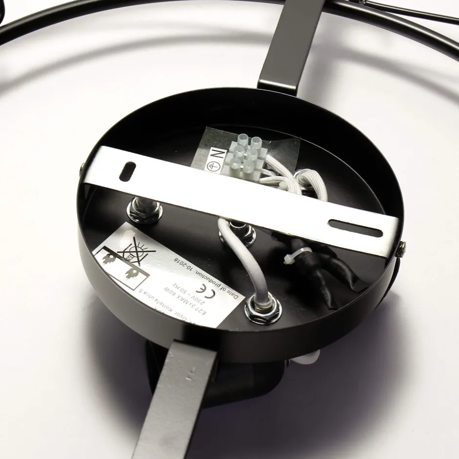 Glaslampen|Holzlampen*Easylight Runde Deckenlampe Rustikal Ø47cm Glas ATHEN