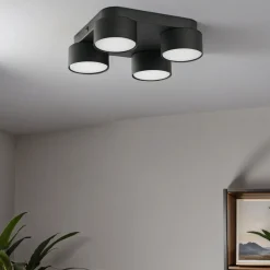 TK Lighting Runde Deckenlampe Schwarz Metall GX53 Ø22 cm< Deckenleuchten|Flurlampen