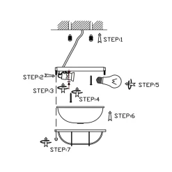 Steinhauer Runde Deckenleuchte Grau Riffelglas Metall E27 Bullauge< Deckenleuchten|Badezimmer Lampe