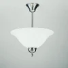 Bürolampen|Wohnzimmerlampen*Berliner Messingleuchten Runde Deckenleuchte in Nickel Messing Glas E27 Ø35 cm