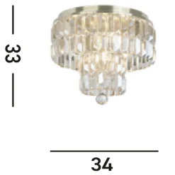 Deckenleuchten|Metall Lampen*Searchlight Runde Deckenleuchte IP44 Glas Metall Ø34 cm in Messing