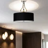 Wohnzimmerlampen|Designerlampen*Elstead Runde Deckenleuchte LED Schwarz Chrom IP44 Badezimmer