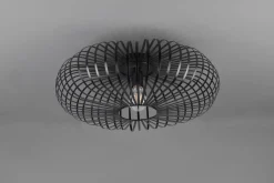 Trio Reality Runde Deckenleuchte Metall Schwarz E27 Ø50 cm Industrie< Flurlampen|Bürolampen