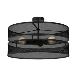 Luminex Runde Deckenleuchte Metall Schwarz E27 Ø55 cm Industrie< Deckenleuchten|Badezimmer Lampe