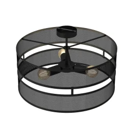 Luminex Runde Deckenleuchte Metall Schwarz E27 Ø55 cm Industrie< Deckenleuchten|Badezimmer Lampe