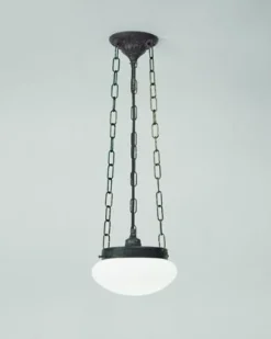 Berliner Messingleuchten Runde Hängelampe Antik Messing Glas E27 Ø20 cm blendarm< Hängelampen|Bürolampen