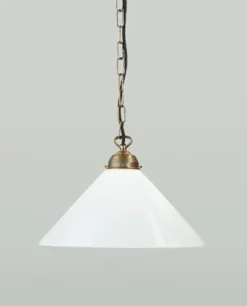 Berliner Messingleuchten Runde Hängelampe E27 Ø35 cm Berliner Messing Glas< Hängelampen|Bürolampen