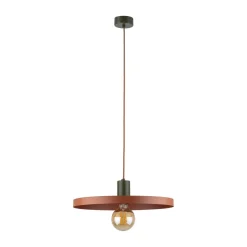 Hängelampen|Bürolampen*TK Lighting Runde Hängelampe E27 Ø40 cm Vintage Braun Ziegelrot