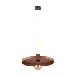 Hängelampen|Bürolampen*TK Lighting Runde Hängelampe E27 Ø40 cm Vintage Braun Ziegelrot