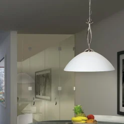 Hängelampen|Bürolampen*Steinhauer Runde Hängelampe Glas Metall Ø45 cm E27 gemütlich