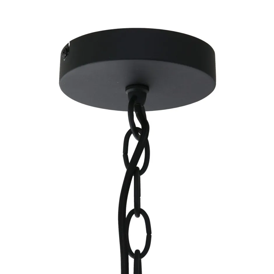 Steinhauer Runde Hängelampe Metall in Schwarz Gold 50 cm Modern< Hängelampen|Bürolampen