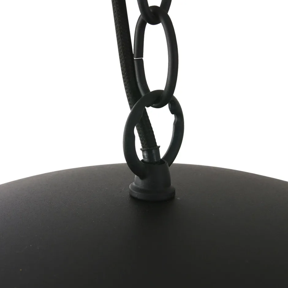 Steinhauer Runde Hängelampe Metall in Schwarz Gold 50 cm Modern< Hängelampen|Bürolampen