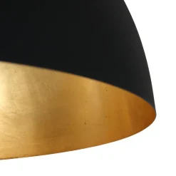 Steinhauer Runde Hängelampe Metall in Schwarz Gold 50 cm Modern< Hängelampen|Bürolampen