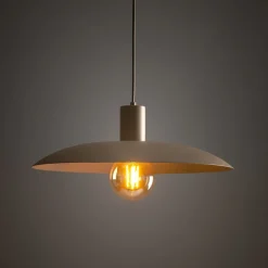 Hängelampen|Bürolampen*TK Lighting Runde Hängelampe Metall Sandgrau Ø41 cm E27 Loft