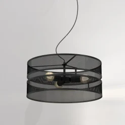 Luminex Runde Hängelampe Metall Schwarz E27 Ø55 cm Industrial< Hängelampen|Bürolampen