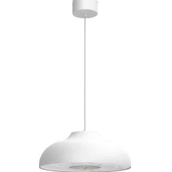 Hängelampen|Bürolampen*Luminex Runde Hängelampe Metall Weiß Natur Ø39 cm akzentuiert