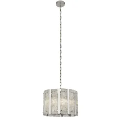 Wohnzimmerlampen|Esszimmer Lampen*Searchlight Runde Hängelampe Regenglas Metall E14 Ø39 cm Modern