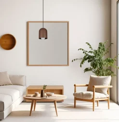 Hängelampen|Bürolampen*Belis Runde Hängelampe Schwarz Braun E27 Ø11 cm Loft