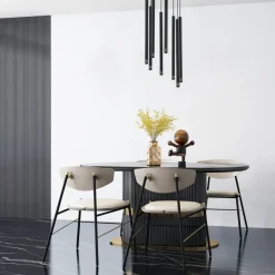 Sigma Runde Hängelampe Schwarz Metall G9 Ø30 cm Zylinder< Moderne Lampen|Wohnzimmerlampen