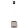 Hängelampen|Bürolampen*Belis Runde Hängelampe Stoff Schwarz Beige E27 Ø20 cm Modern
